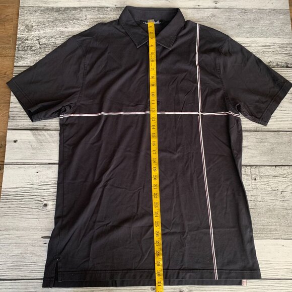 Travis Mathew Black and White Polo Shirt Minimalist Design - Picture 7 of 7